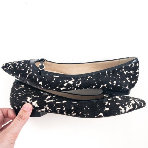L.K. Bennett 7 Calfhair Leather Print Ballet Flats - Picture 8 of 11